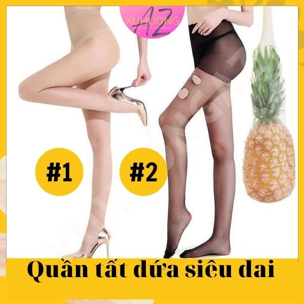 Quần tất Dứa siêu dai chống rách, đùi có họa tiết ren, độ dài qua gót chân