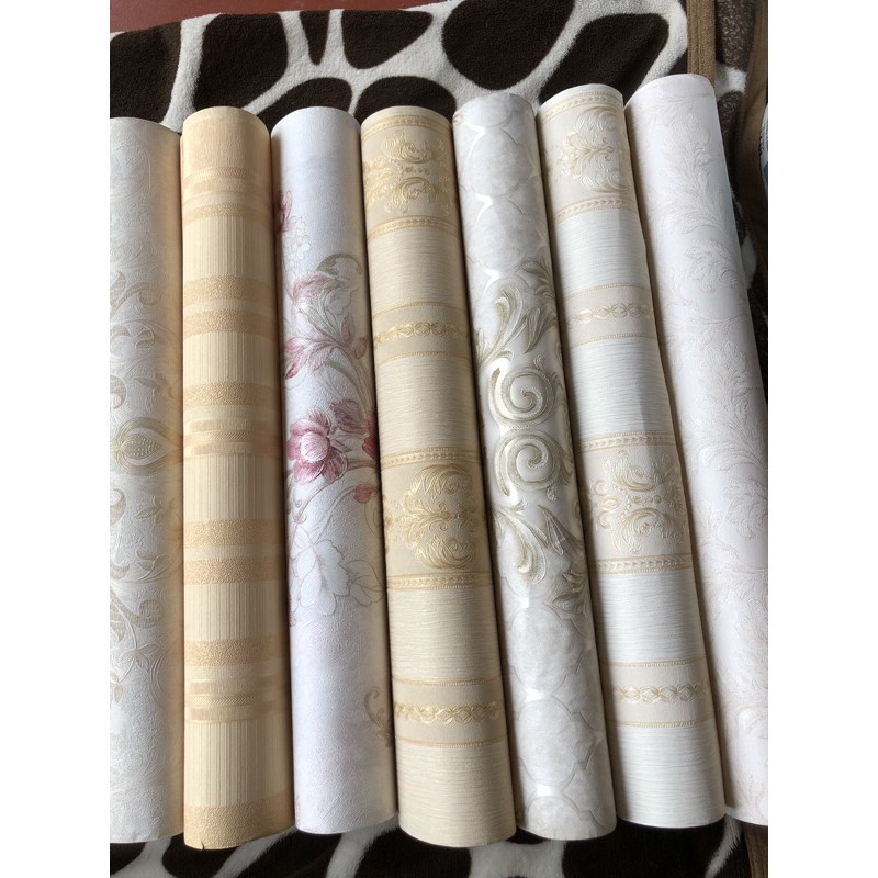 Thanh lý xả kho giấy dán tường khổ 53cm*10 mét dán keo sữa giấy dày đẹp vân nổi | BigBuy360 - bigbuy360.vn