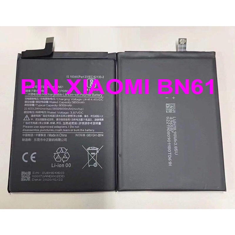 PIN XIAOMI BN61