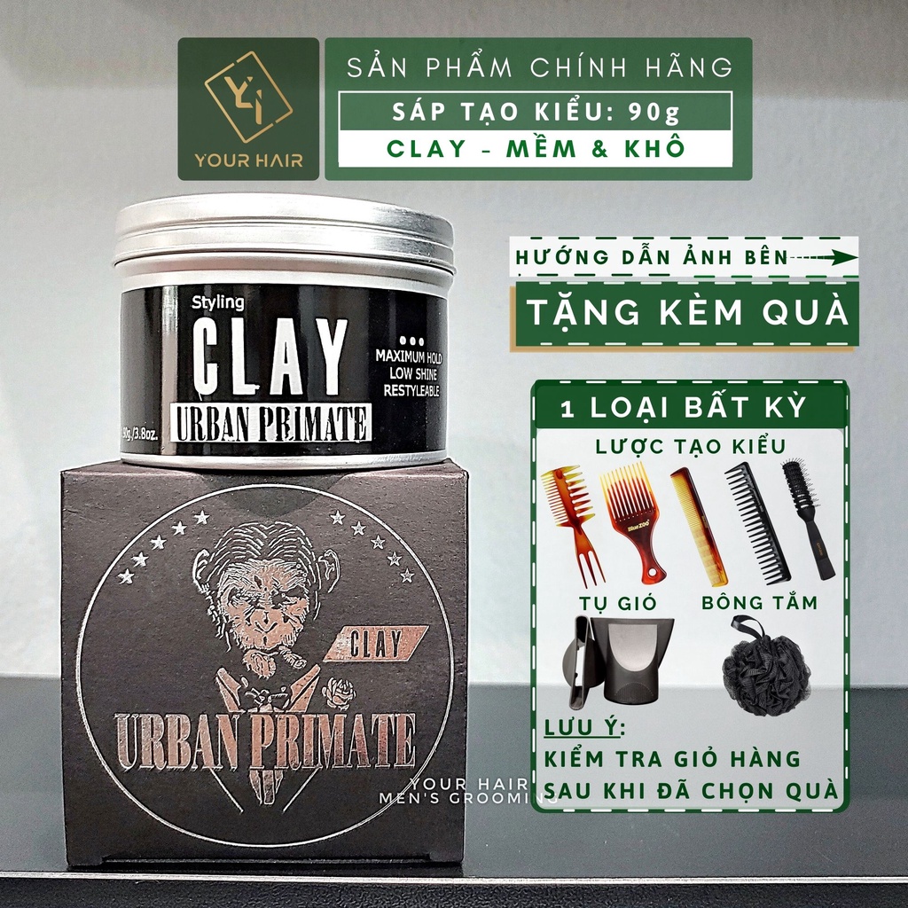 Sáp vuốt tóc Urban Primate Clay Pomade 90g