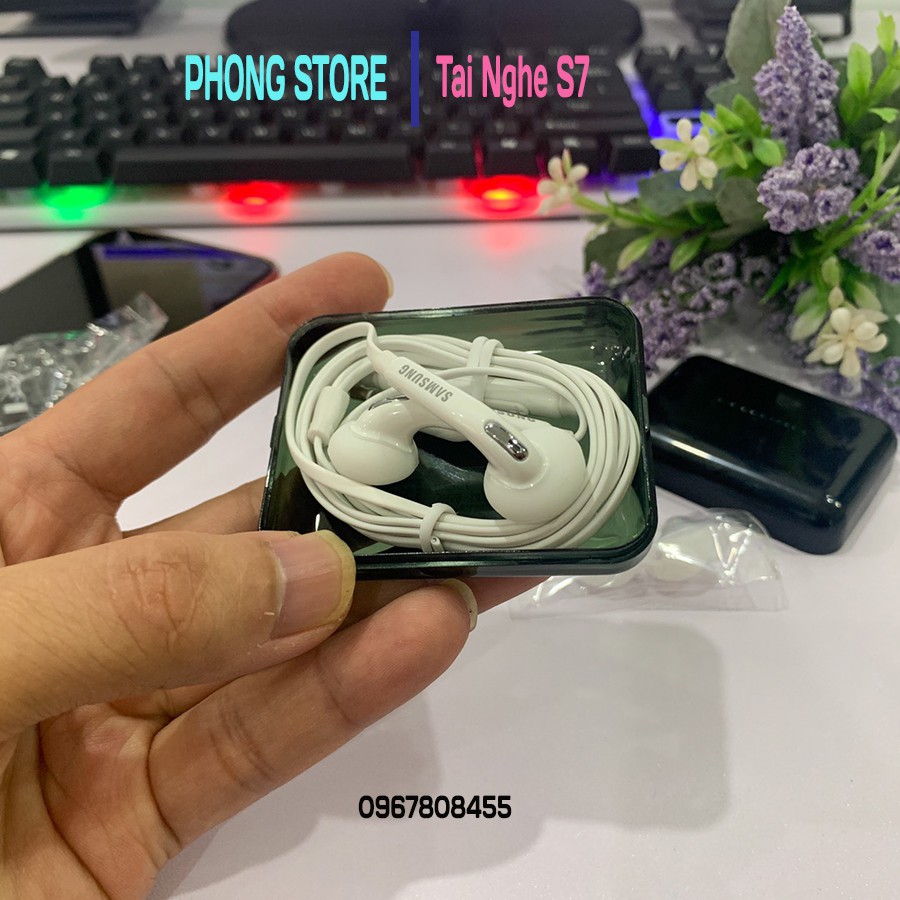 Tai nghe nhét tai s7, s7edge, S6, Note5. tai nghe dây chân tròn 3.5mm âm bass chất rõ ràng full box- Phong Store