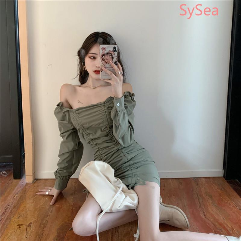 Đầm Midi Tay Dài Thiết Kế Trễ Vai Quyến Rũ