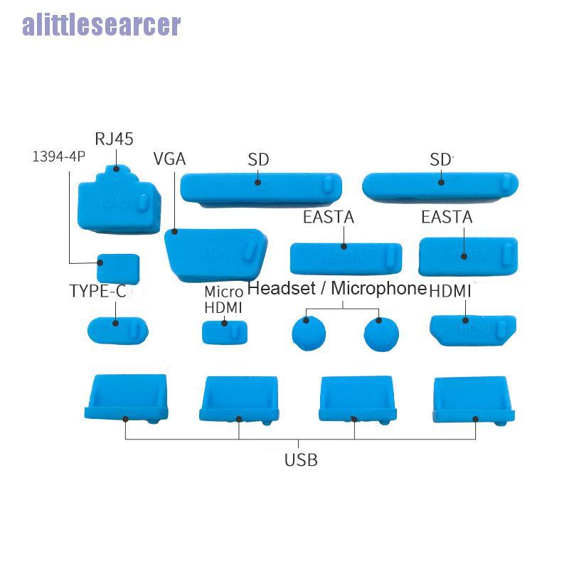 16 Nút Bịt Chống Bụi Bằng Silicon Nhiều Màu Cho Laptop