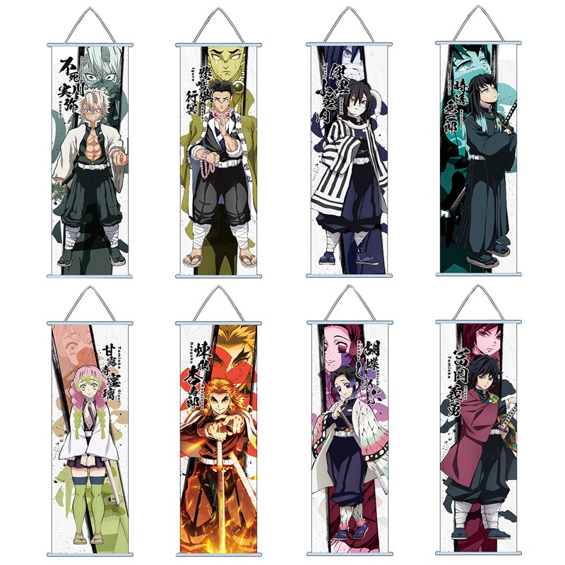 Hoạt Hình Tranh Vải Cuốn Treo Tường Hình demon slayer