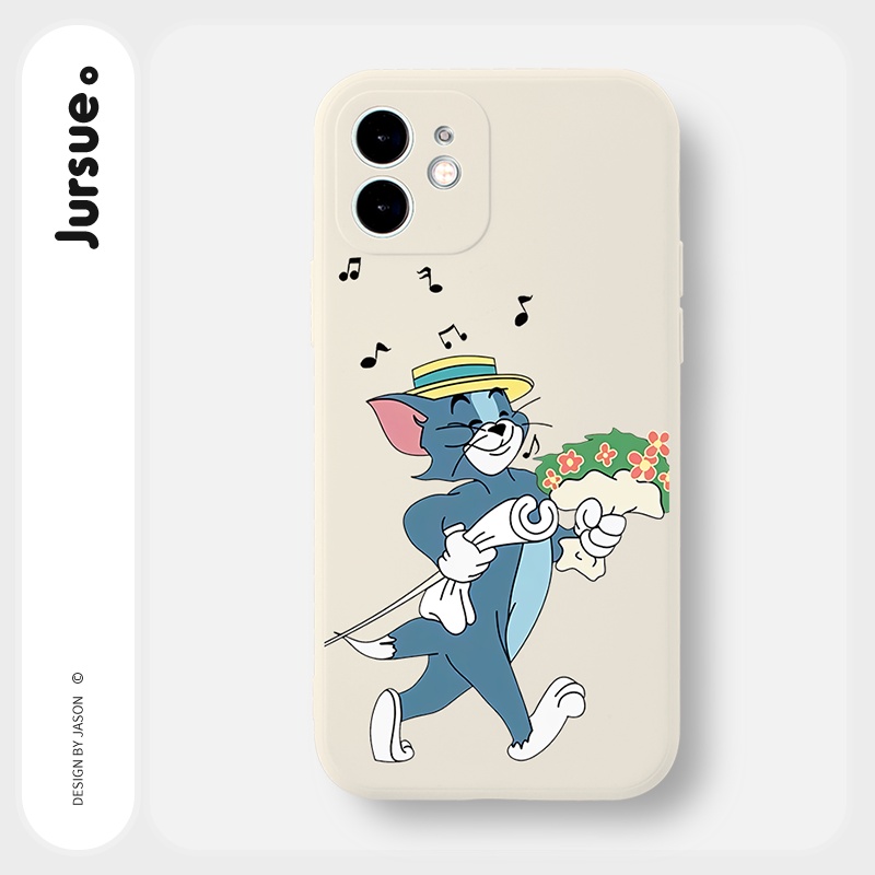 Ốp lưng JURSUE hoạt hình cặp đôi dễ thương đẹp Cho iPhone 14 13 12 11 Pro Max SE 2020 X XR XS 8 7 ip 6S 6 Plus kute Y2188