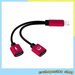Cable adapter splitter 2 in 1 earphone + charger mini 2 in 1 for iphone 7 / 8 / x ctt