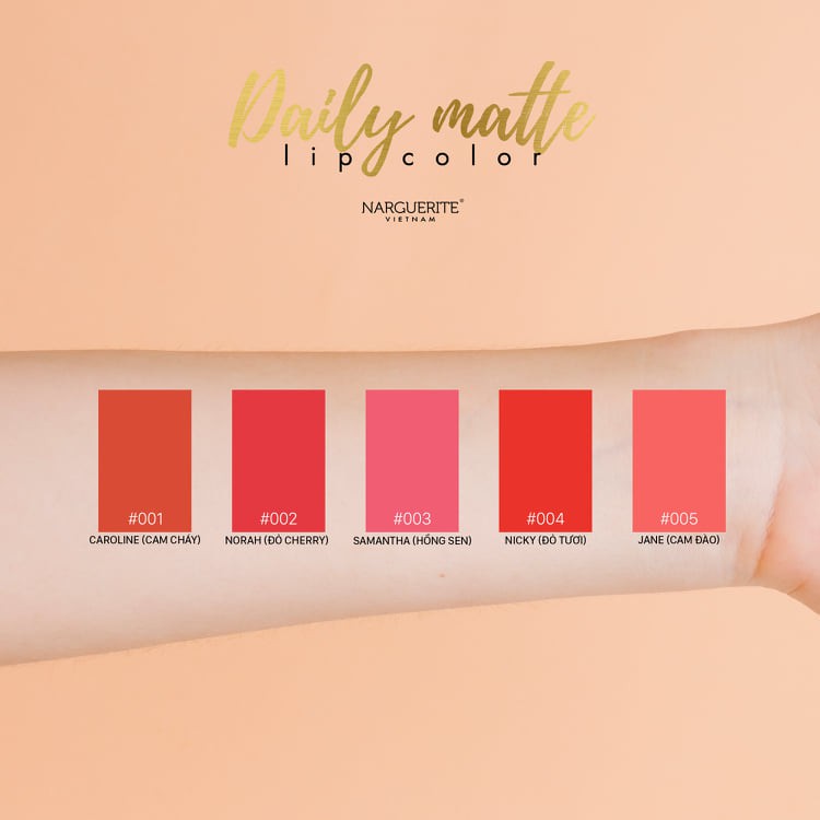 Son thỏi bán lì Daily Matte Lip Color Narguerite - ĐÔI MÔI QUYẾN RŨ, SẮC MÀU THỜI TRANG