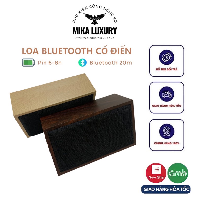 Loa thùng gỗ Q1,Loa bluetooth,thiết kế cổ điển sang trọng ,có giá để điện thoại ,âm thanh cực hay BH O6 tháng