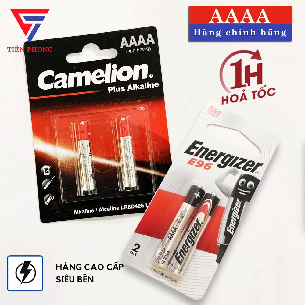 Pin AAAA  Camelion/ Energizer 1.5V Chính Hãng - VỈ 2 VIÊN Cho Đèn Laser, Bút Cảm Ứng