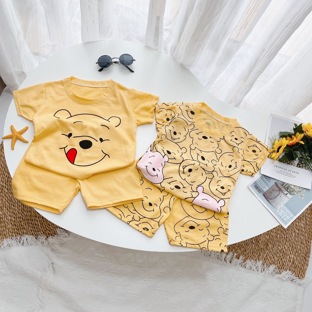 BÔ QUẦN ÁO IN HÌNH GẤU VÀNG CHO BÉ