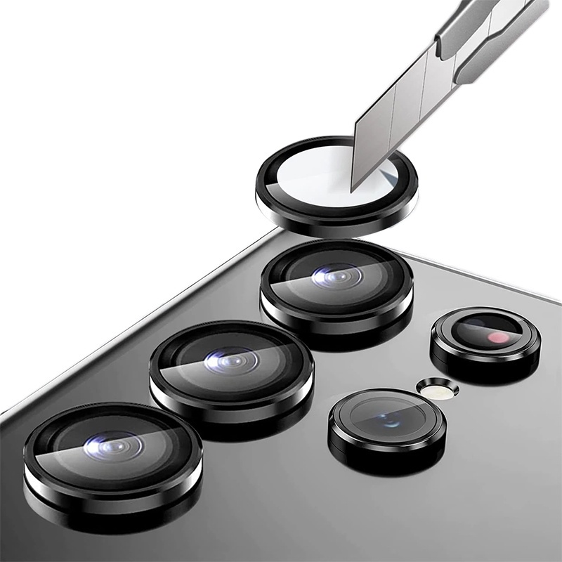 Galaxy S22 Ultra Metal Ring Tempered Glass Full Cover Camera Lens Protectors For Samsung Galaxy S22 Ultra 5G