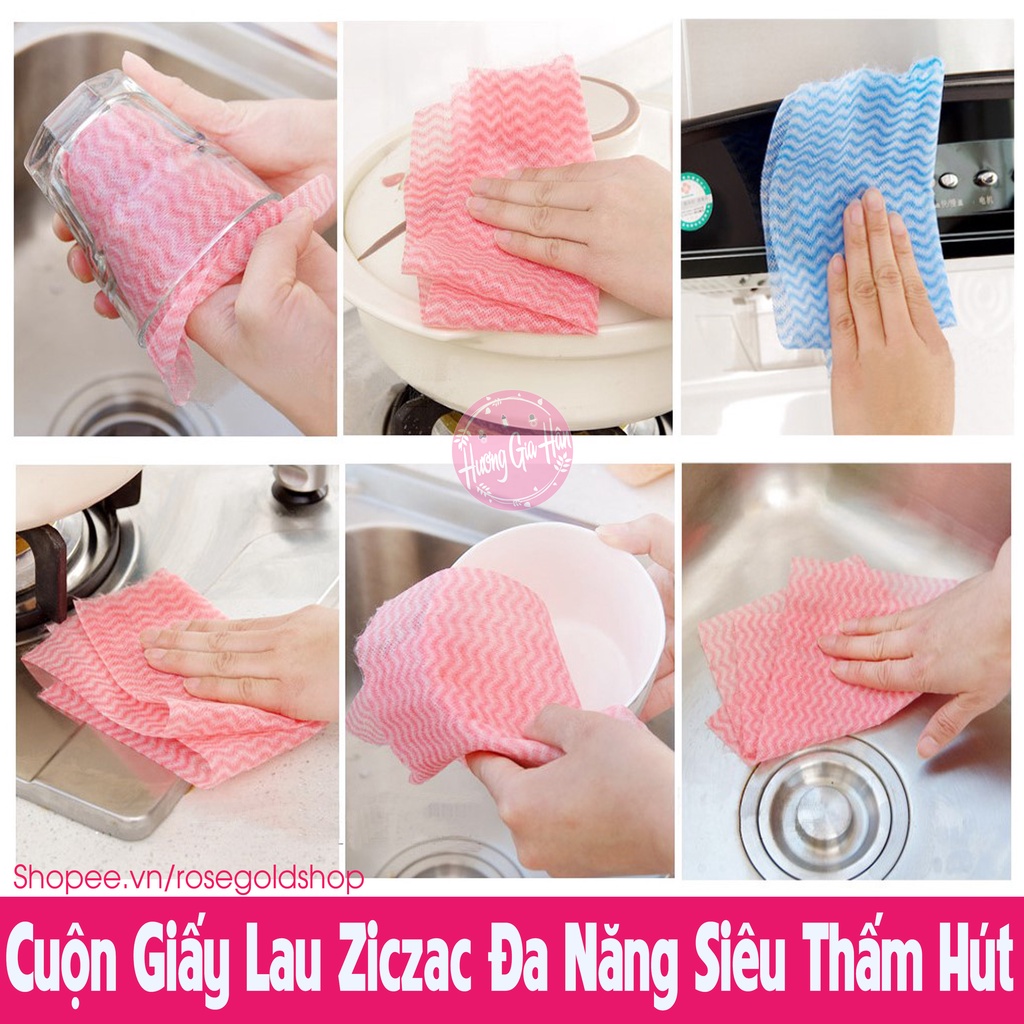 Cuộn Giấy Lau Vải Không Dệt Có Thể Tái Sử Dụng Họa Tiết , Vệ Sinh Bếp, Nhà Cửa Tiện Lợi, Siêu Thấm Hút