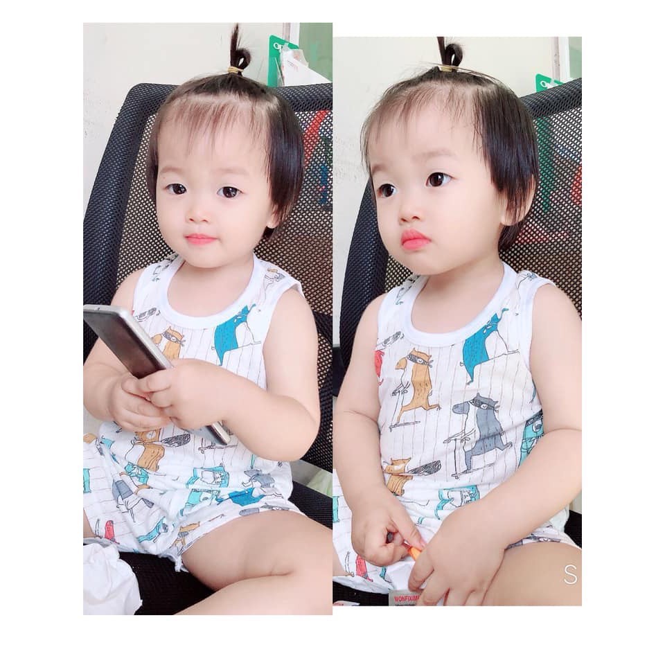 SET 5 Bộ Ba Lỗ Cotton Giấy Hoạ Tiết Cho Bé