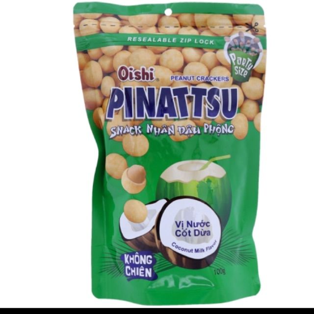 Snack oishi đậu phộng nước cốt dừa bịch 100g