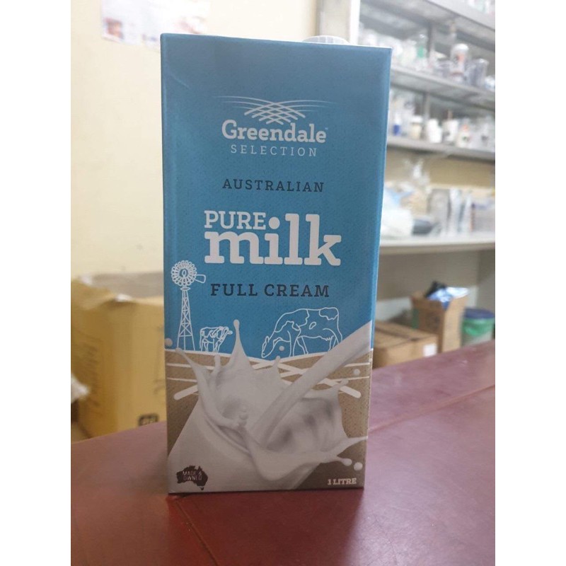 Sữa tươi Full cream/ Sữa Tươi nguyên kem GREENDALE PURE hộp 1L