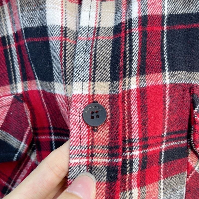 ⚡️[Mirror Quality] - Áo sơ mi Fear of God 6th Collection Plaid Oversized Heavy Flannel Shirt With Denim, áo flannel FOG