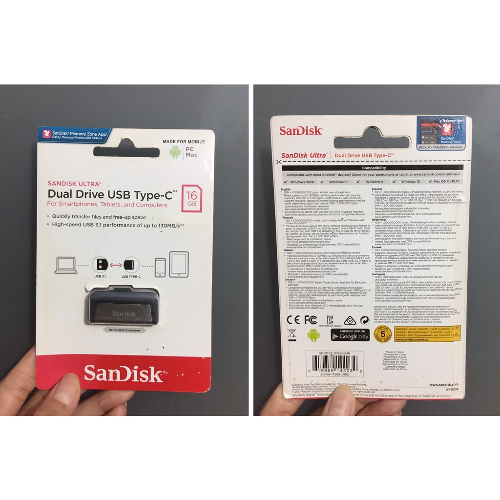 Usb SanDisk model DDC2 (2 cổng A+C) dung lượng 16GB/ 32GB/ 64GB