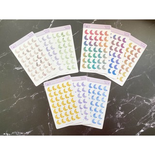 [Mini Moons] 1 set 3 tờ sticker decal hình trăng khuyết MiniMini nhiều màu sắc _ #hana.land