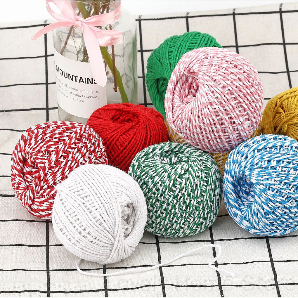 Cuộn dây cotton 1.5mm 100m đa dụng chất lượng cao dây thừng cotton màu trang trí  full color, mềm, mịn, mượt, giá tốt