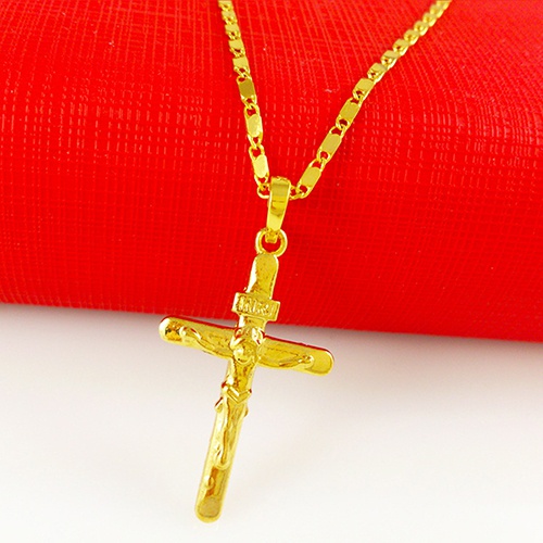 Dây chuyền mạ vàng 24K hình chữ thập độc đáo