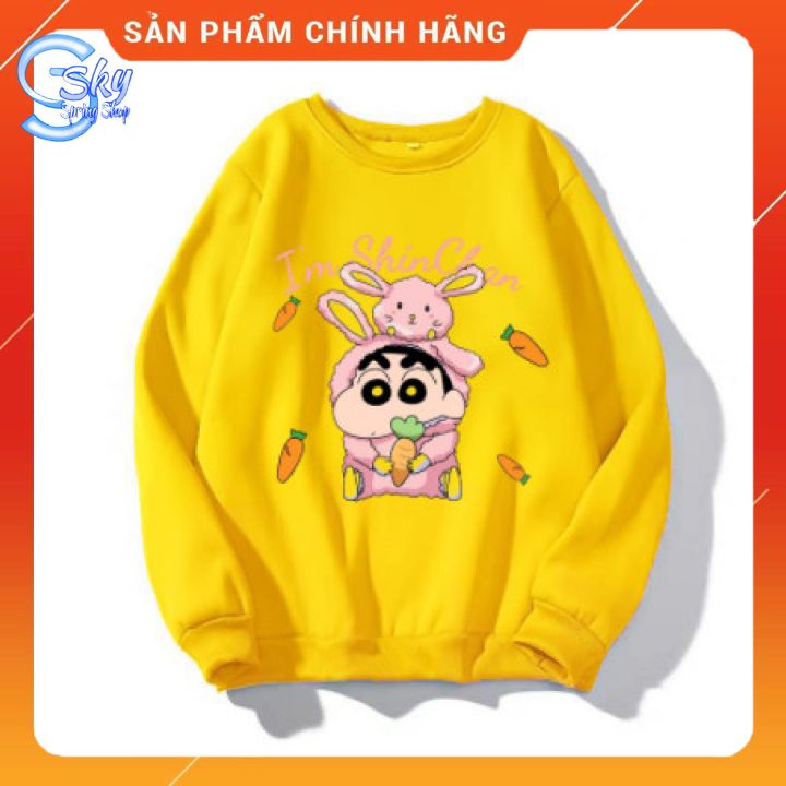 ÁO SWEATER UNISEX NAM NỮ  FORM RỘNG IN HÌNH SHIN BÚT CHÌ SIÊU CUTE
