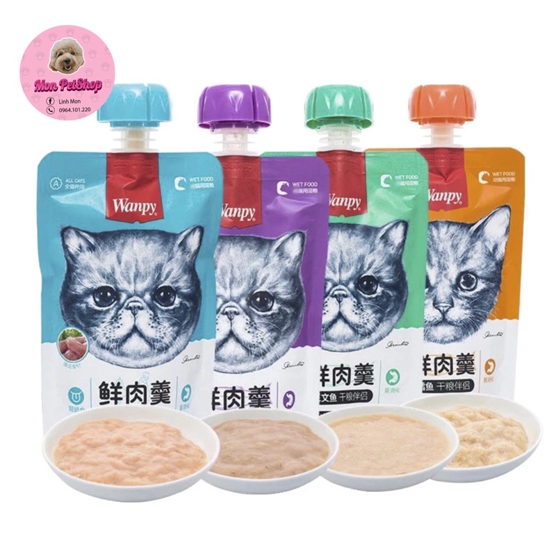 Soup Wanpy nắp vặn cho mèo 90g