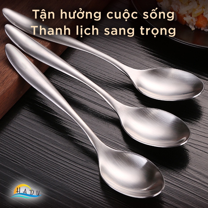 Thìa Muỗng Inox Cán Dài 304 Cao Cấp Ăn Phở Đạt Chất Lượng Đức SSGP