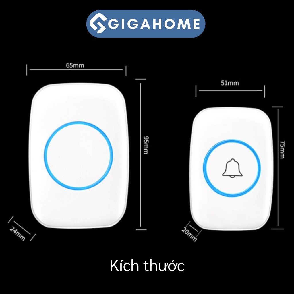 Loại 2 Chuông Cửa Không Dây GIGAHOME Khoảng Cách 300m Cao Cấp 9473