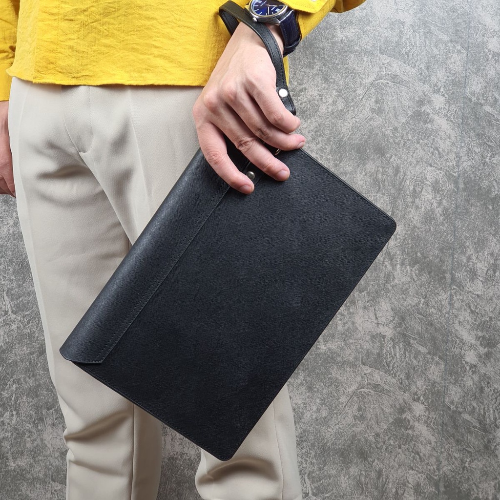 [Da thật] Clutch cầm tay nam da bò thật Safiano CL123 (Đen/Nâu/Tím) - 100% da bò thật, BH 3 năm | BigBuy360 - bigbuy360.vn