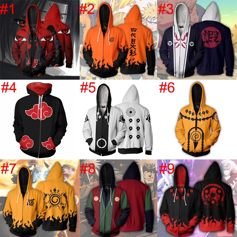 Áo Khoác Kéo Khoá In Hình Naruto Uchiha Itachi