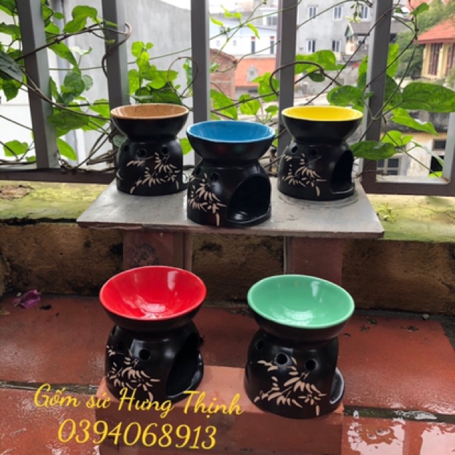 Bếp đốt tinh dầu , xả chanh , bồ kết ...  tặng 1 nến