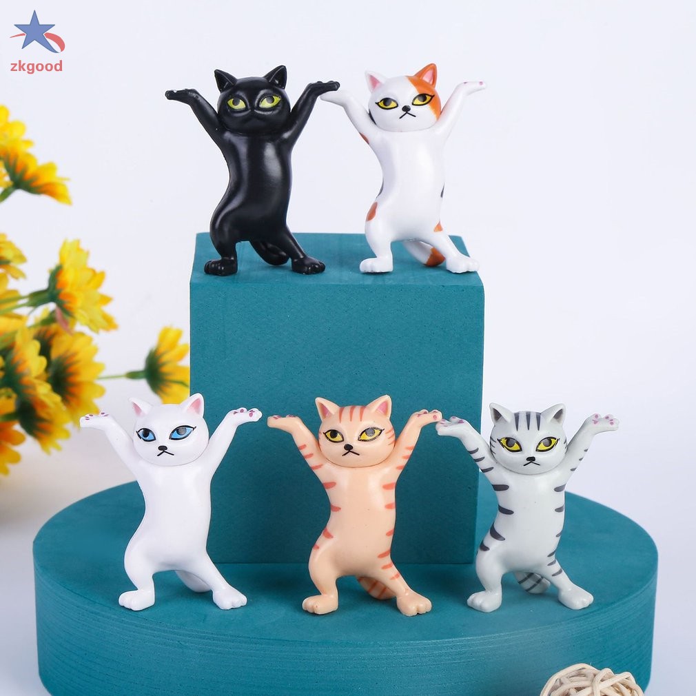 Set 5 Mô hình mèo bưng quan tài dễ thương xinh xắn dùng để bàn trang trí