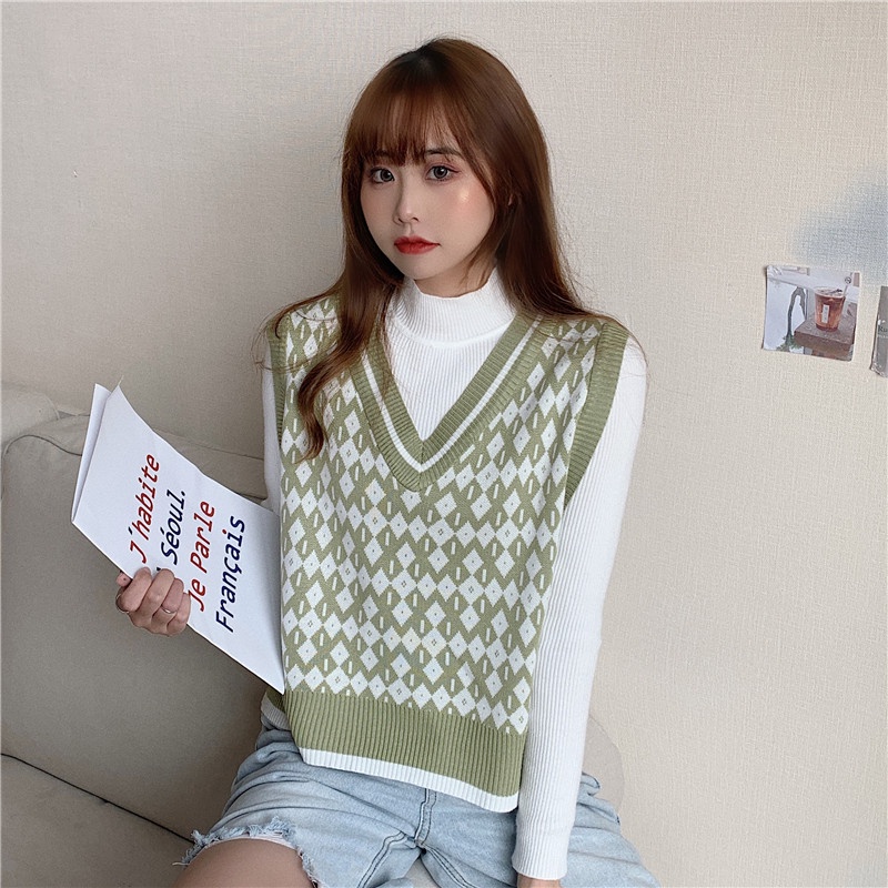 Áo len nữ không tay dáng rộng có 3 màu thời trang | BigBuy360 - bigbuy360.vn