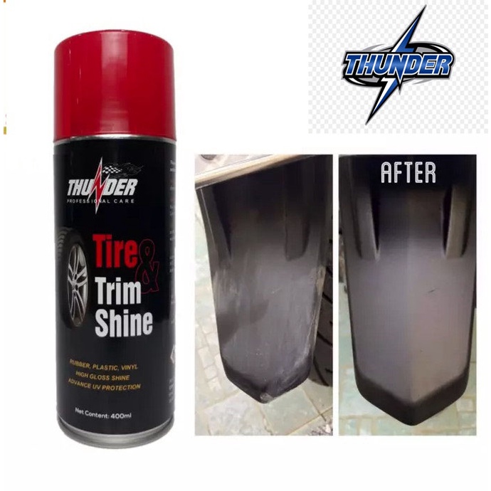 [Ảnh thật ] Chai Xịt Dưỡng Lốp, Phục Hồi Nhựa nhám Thunder 400ml, Chai bảo vệ nhựa đen thunder  và lốp xe khỏi điều kiện