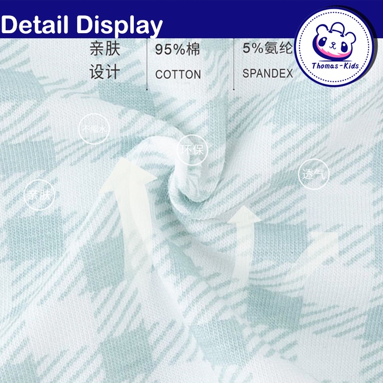 [THOMAS KIDS] Set 5 Quần Lót Boxer Cotton Họa Tiết Kỳ Lân Hoạt Hình Cho Bé Gái 3-12 Tuổi