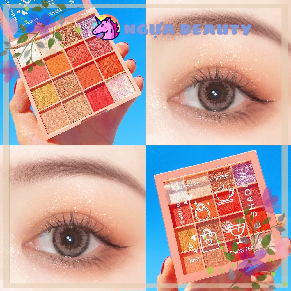 🦄 BẢNG PHẤN MẮT 16 Ô ĐA TÔNG 3043 Lameila eyeshadows palettes nội địa sỉ rẻ nhũ màu mắt lâu trôi chuẩn màu NGỰA BEAUTY | BigBuy360 - bigbuy360.vn