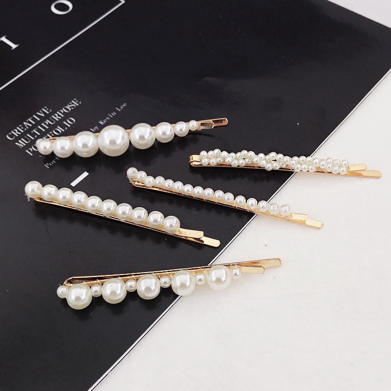 1 Set Vintage Pearl Hair Pins Fashion Imitation Pearl Hair Clips For Women Girls Barrettes