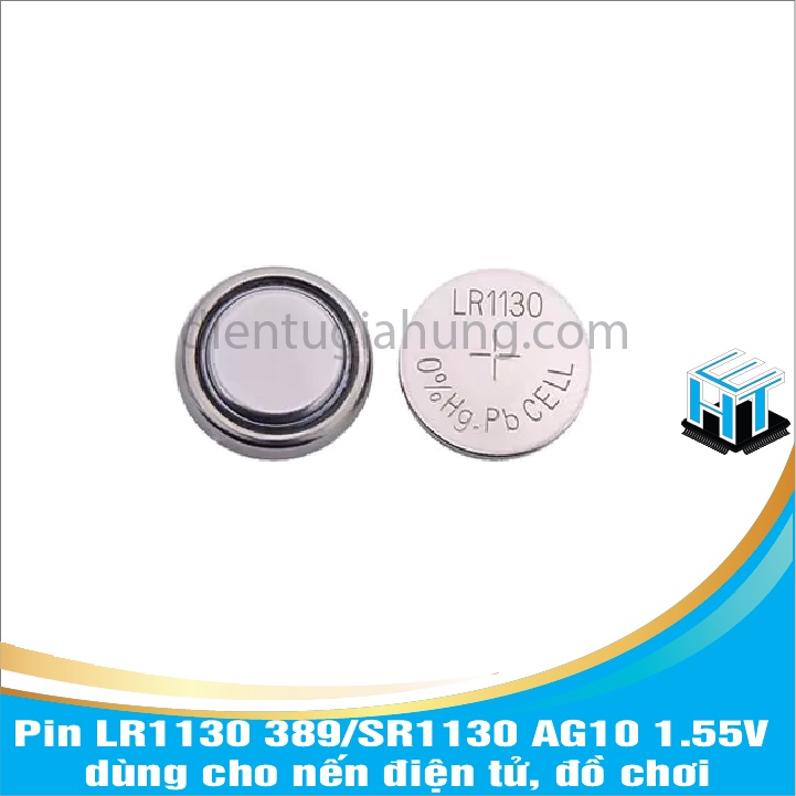 Combo 10 vien Pin LR1130 389/SR1130 AG10 1.55V dùng cho nến điện tử, đồ chơi
