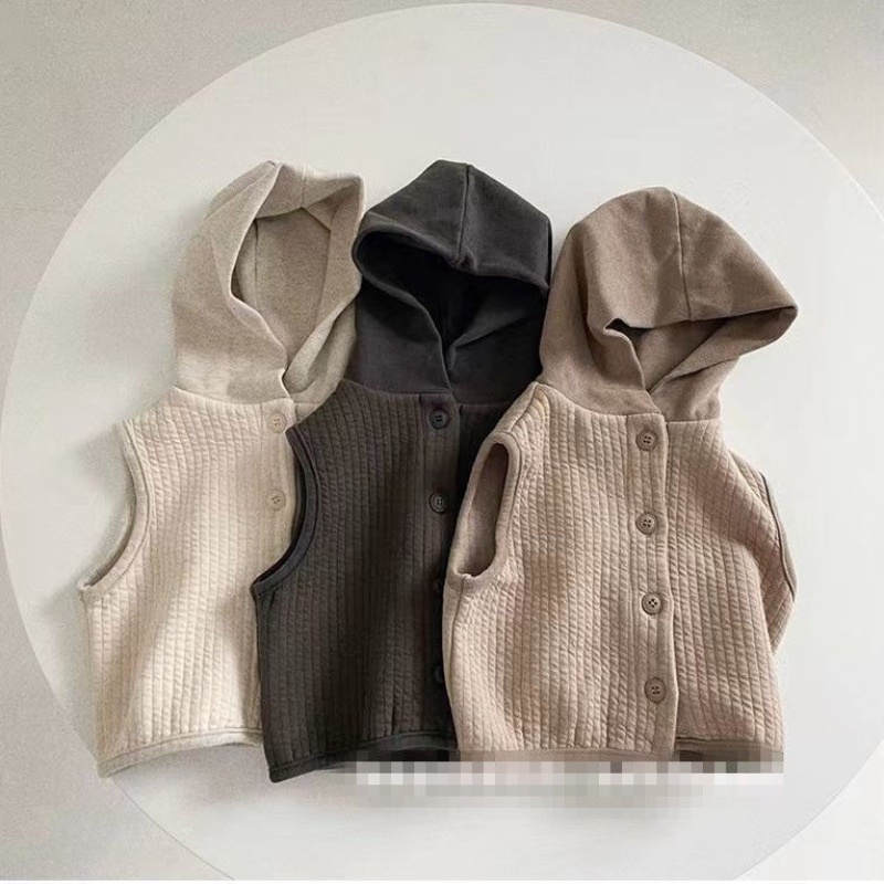 Áo Hoodie Không Tay Phong Cách Hàn Quốc Thời Trang Xuân Thu Dành Cho Bé
