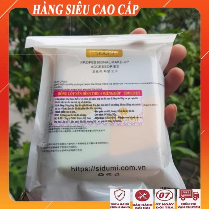 [FreeShip - SALE KHÔ MÁU] Sét 4 miếng mút trang điểm đa năng cao cấp/Bông trang điểm hình thoi 4 miếng sidumi