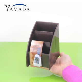 Hộp đựng bút, điều khiển 3 ngăn Yamada hàng Nhật màu nâu