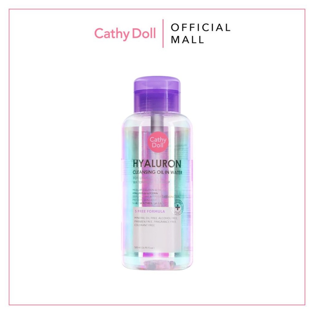 Nước tẩy trang pha dầu Cathy Doll Hyaluron Cleasing Oil in Water 500ml