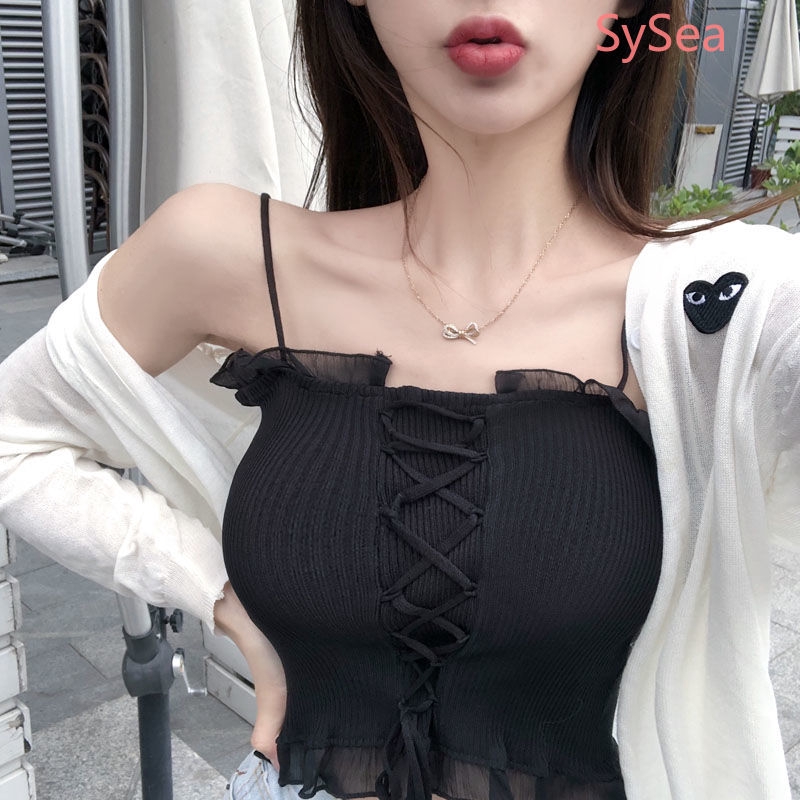 Áo Crop Top Dệt Kim Phong Cách Retro Quyến Rũ Cho Nữ