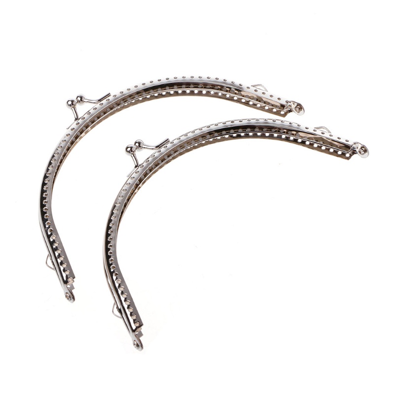 1 Khung Kim Loại Hình Nụ Hôn Tự Làm Cho Túi Xách Tông Bạc 15cm