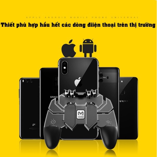 Tay cầm điện thoại thông minh MEMO AK66 chơi game PUBG ROS Freefire mobile hỗ trợ 4 ngón tay Charmmart