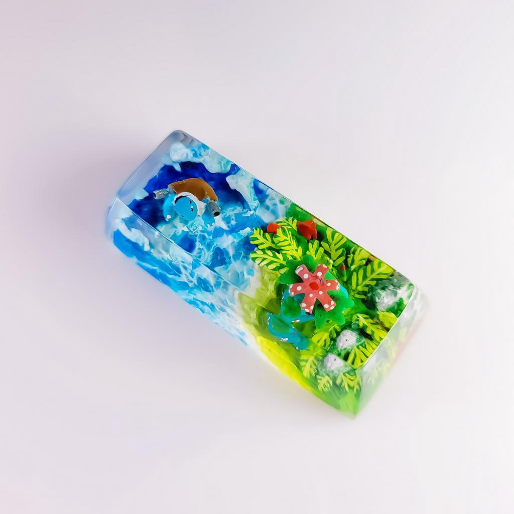 Nút bàn phím Pokemon, nút bàn phím 2.25u, Venusaur and Blastoise  - keycap 2.25u, POKÉMON Artisan Keycap