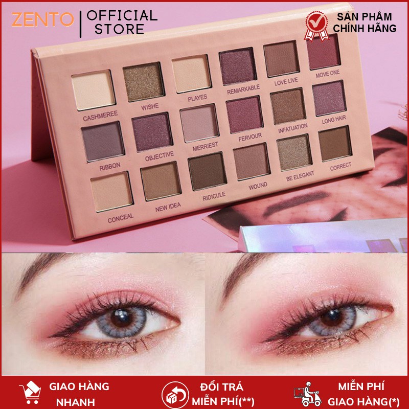 Bảng phấn mắt nhũ 18 ô Lameila lấp lánh phấn mắt trang điểm makeup siêu xinh ZENTOP