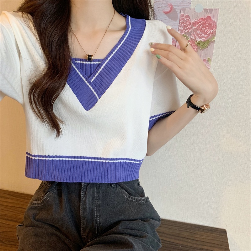 NZN Áo Thun Ngắn Tay Cổ Chữ v Thời Trang Dành Cho Nữ