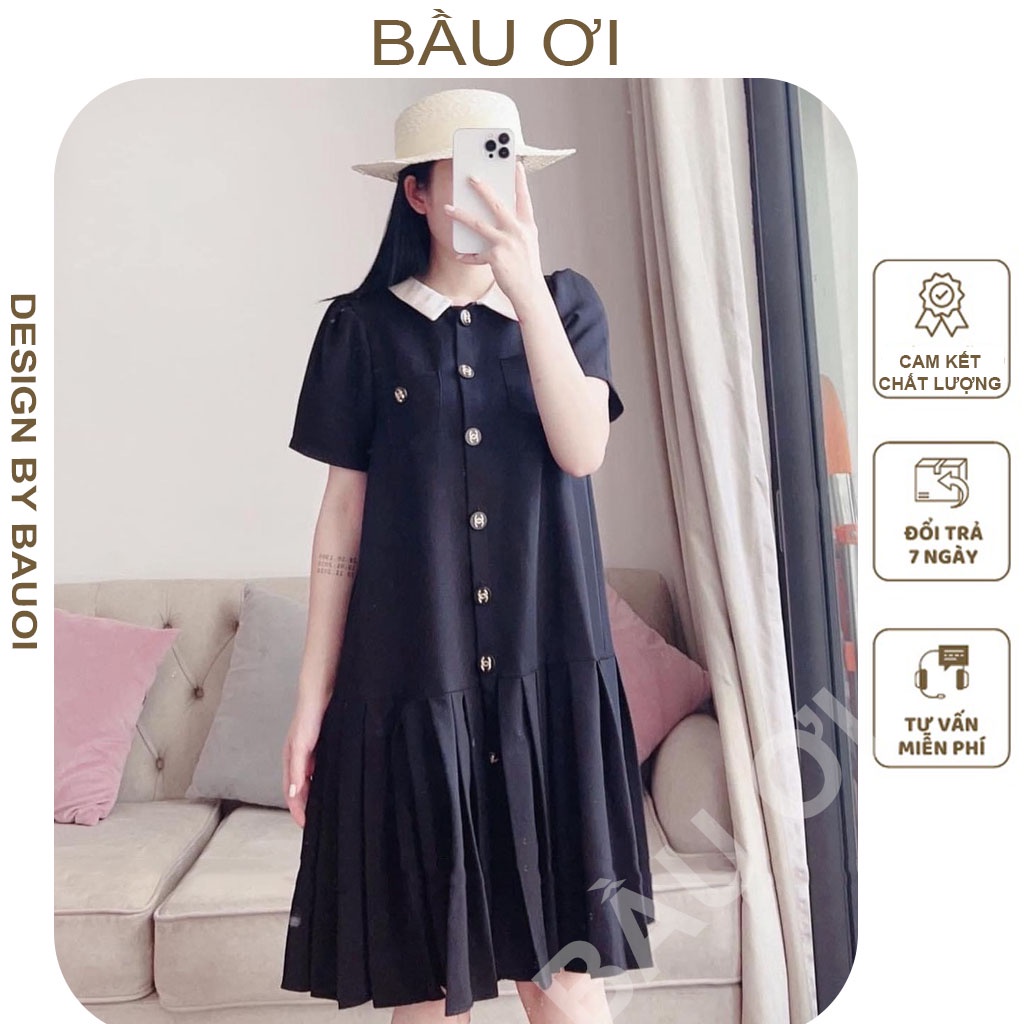 [MẪU MỚI V99] ĐẦM BẦU THIẾT KẾ THỜI TRANG CÔNG SỞ MẶC ĐƯỢC SAU SINH FREE SIZE ĐẾN 75 KG - VÁY  BẦU BABYDOLL ĐẸP