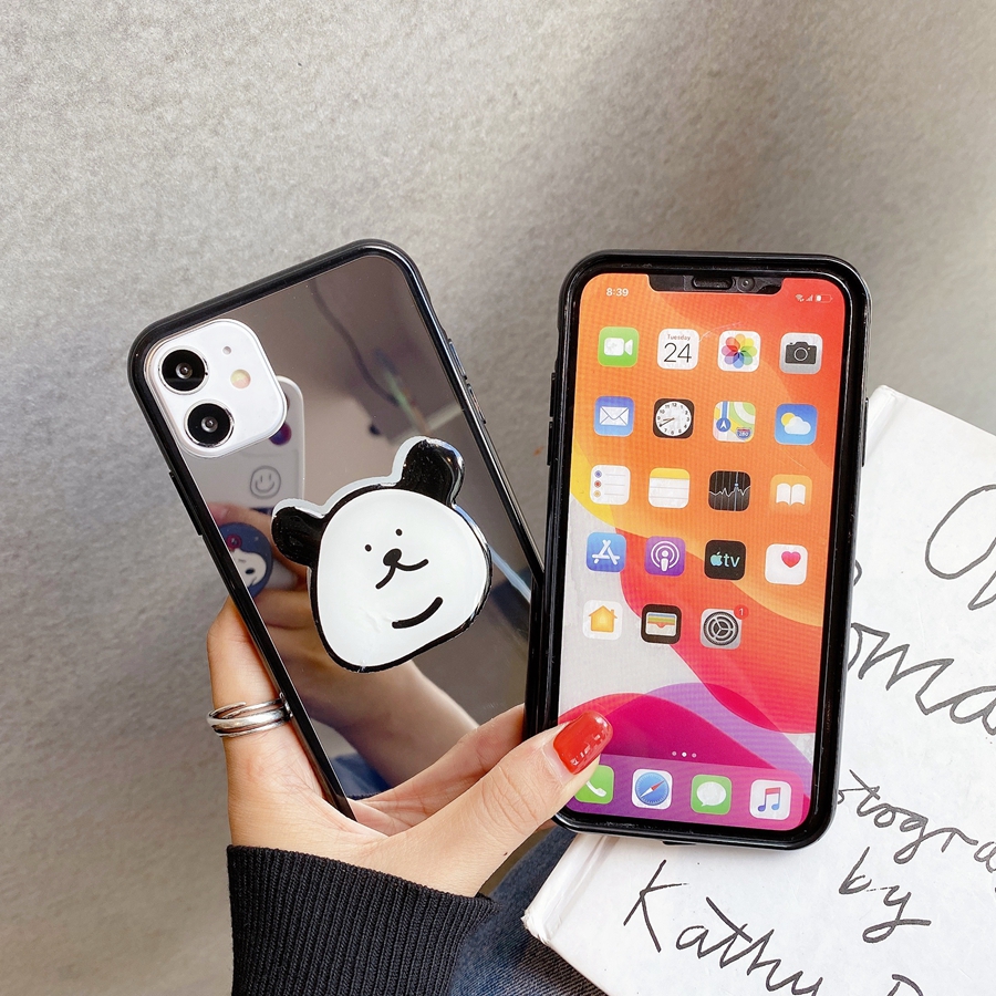 Ốp điện thoại tráng gương có giá đỡ hình gấu cho Samsung A51 A71 A21S A31 A11 M11 A20 A30 A10S A20S A10 M10 A | BigBuy360 - bigbuy360.vn